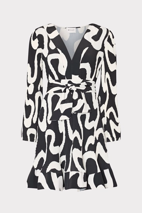 Liv Ink Swirl Pleated Dress Subtle Comfort Sleeve Light
