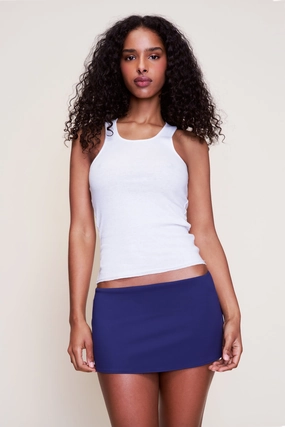 Leather Look Micro Mini Stretch Skirt