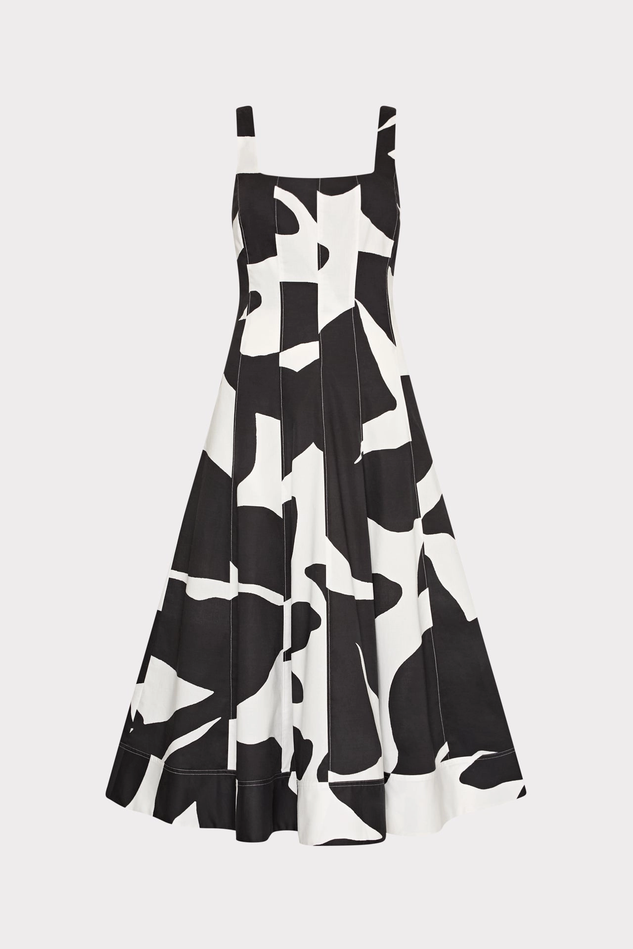 Grand Foliage Poplin Midi Dress AdjustableStraps Perfectly Fit Look