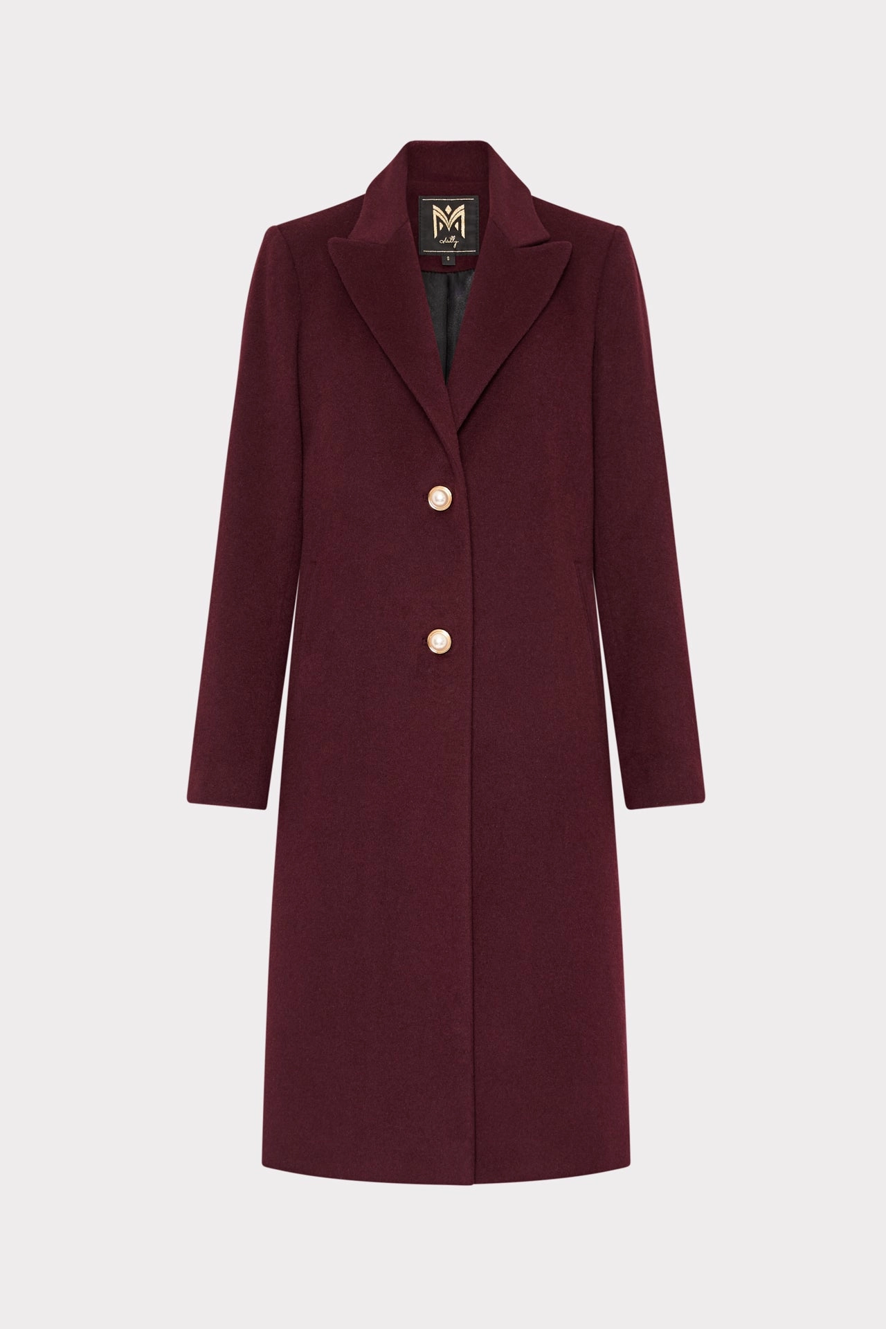 Single Breasted Wool Coat With Pearl Buttons HypoallergenicMaterial TemperatureRegulating