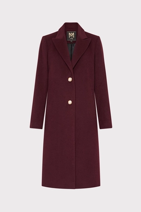 Single Breasted Wool Coat With Pearl Buttons HypoallergenicMaterial TemperatureRegulating
