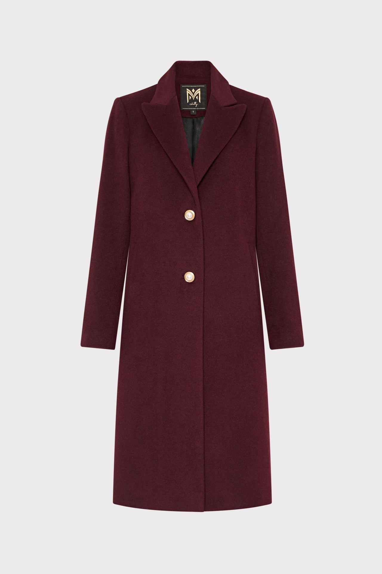 Street Explorer Fit Single Breasted Wool Coat With Pearl Buttons