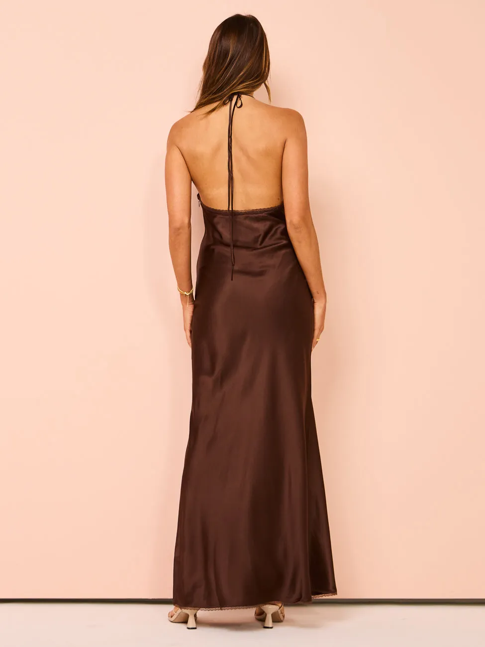 Sir Aries Halter Gown in Chocolate