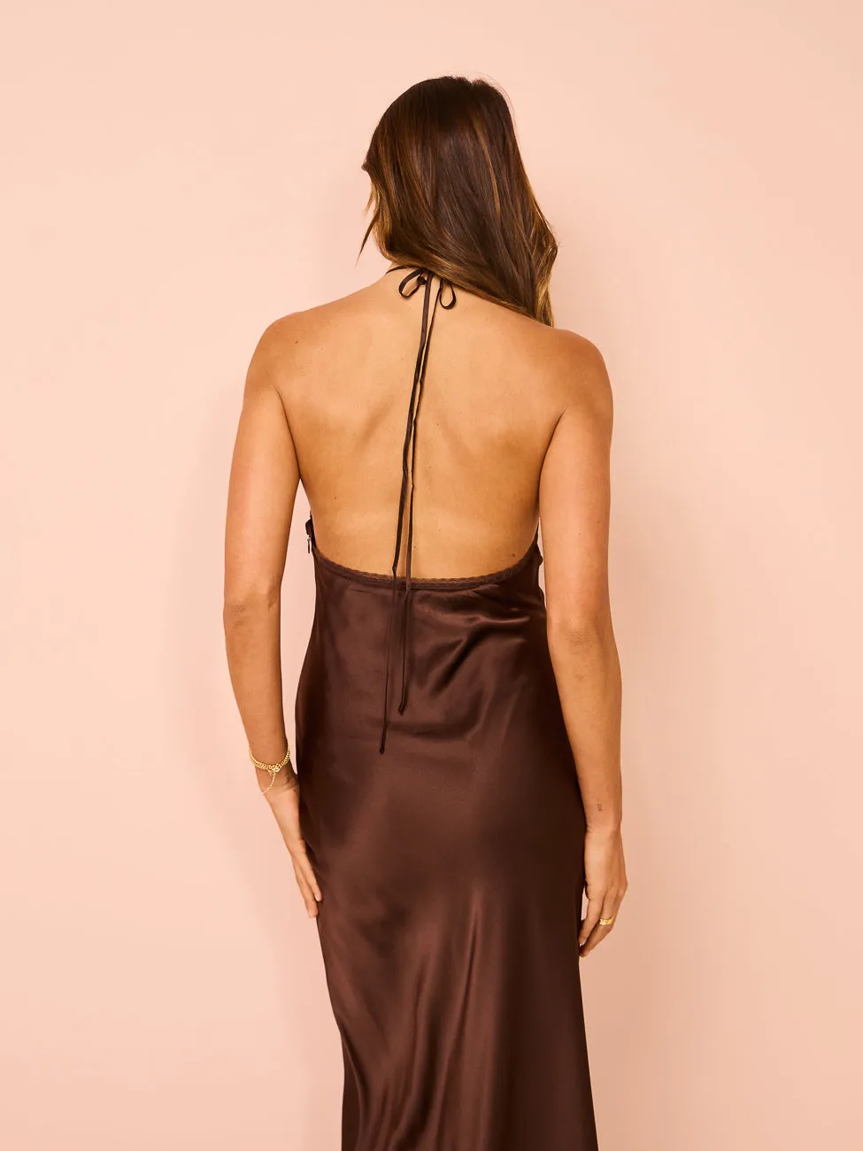 Sir Aries Halter Gown in Chocolate