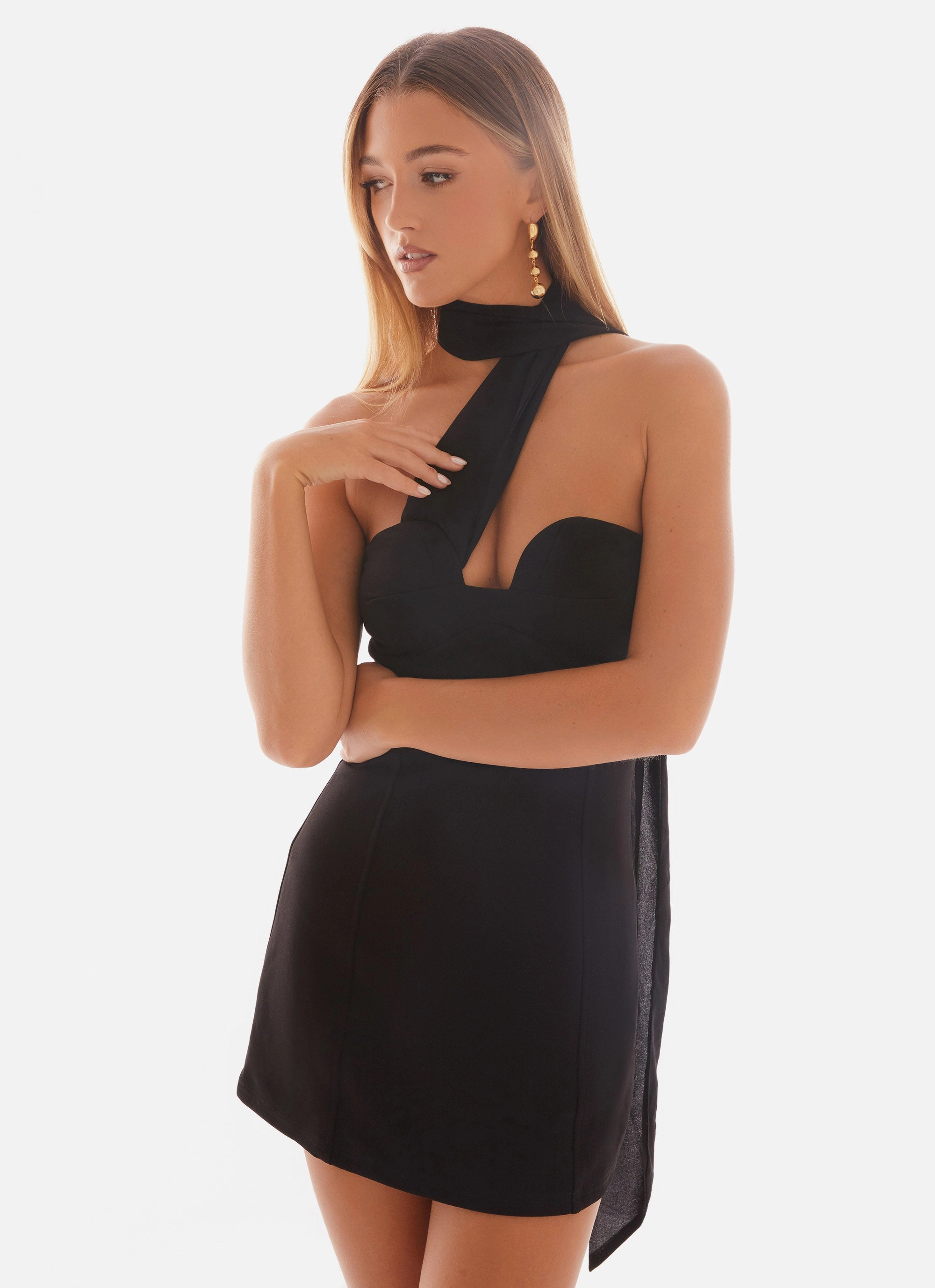 Sirena Mini Dress - Black Low Impact Dye
