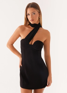 Sirena Mini Dress - Black Sturdy Waistband