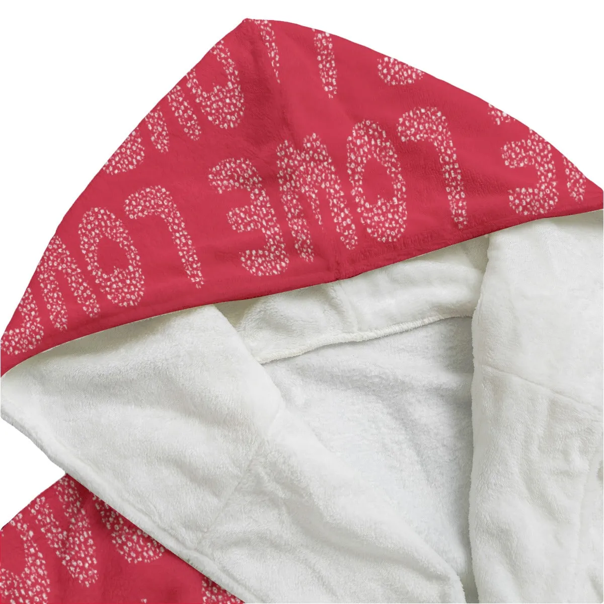 Sixty Eight 93 Logo White & Black Unisex Flannel Hooded Bathrobe #10
