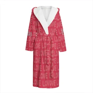 Sixty Eight 93 Logo White & Black Unisex Flannel Hooded Bathrobe #10