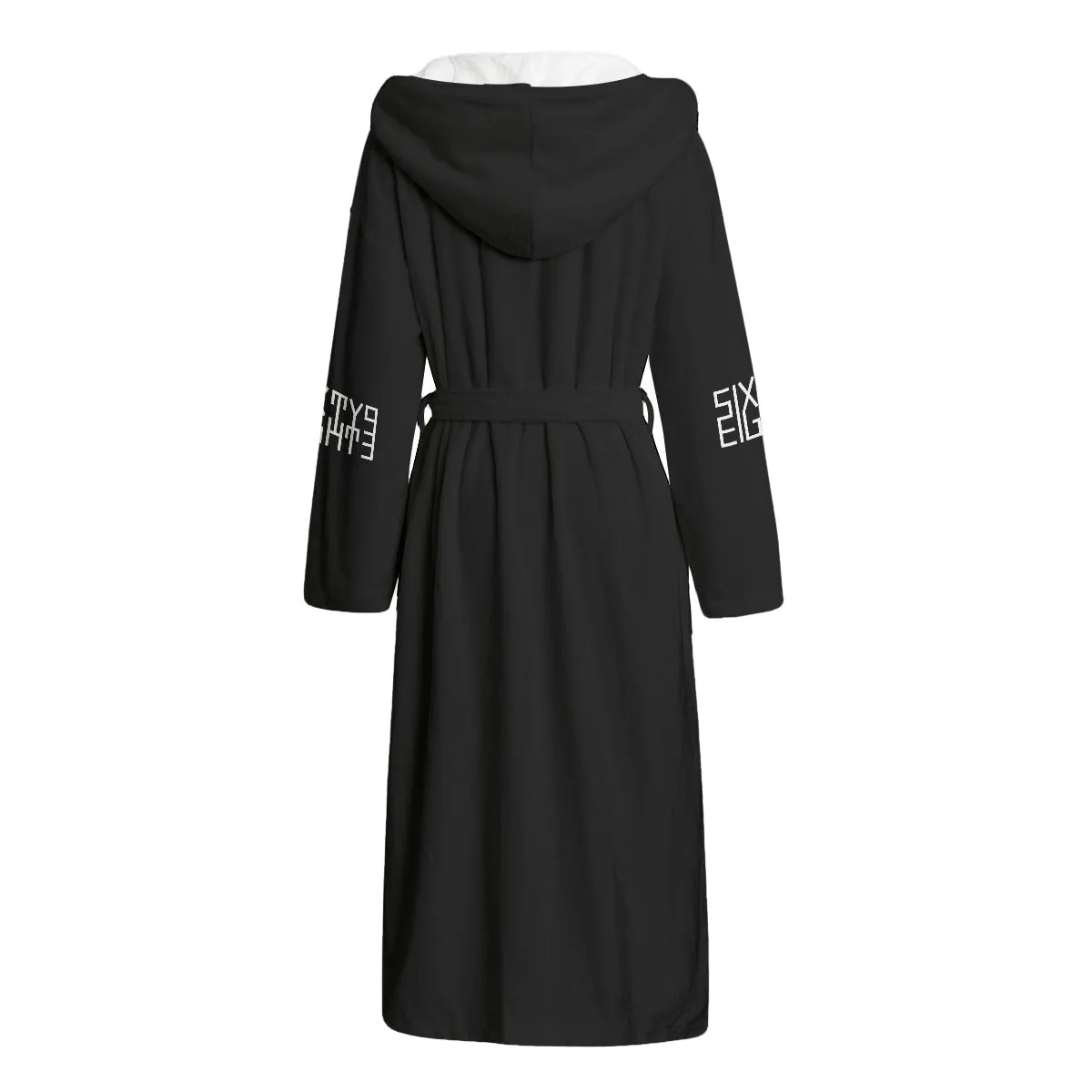 Sixty Eight 93 Logo White Black Unisex Flannel Hooded Bathrobe