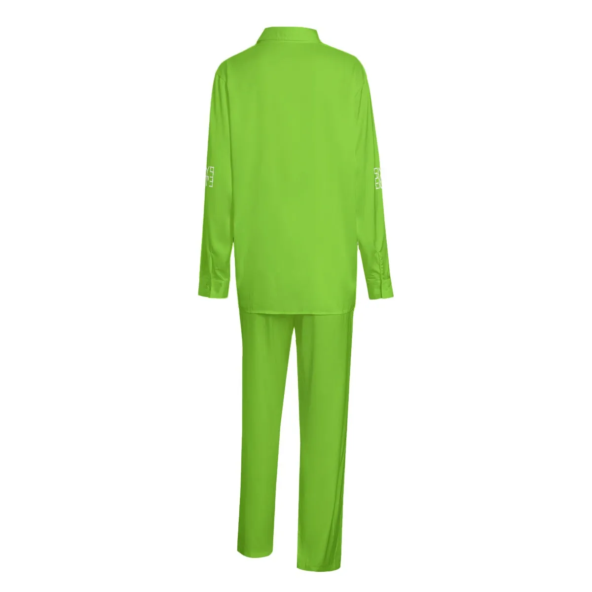 Sixty Eight 93 Logo White Green Apple Unisex Imitation Silk Pajama Set