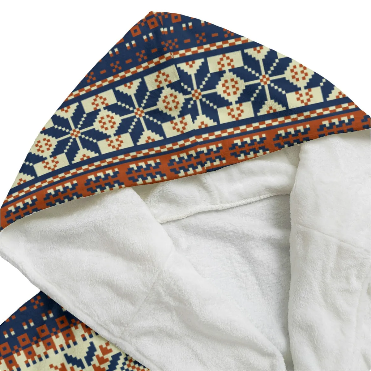 Sixty Eight 93 Logo White Unisex Flannel Hooded Bathrobe #14