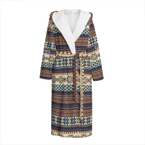 Sixty Eight 93 Logo White Unisex Flannel Hooded Bathrobe #14