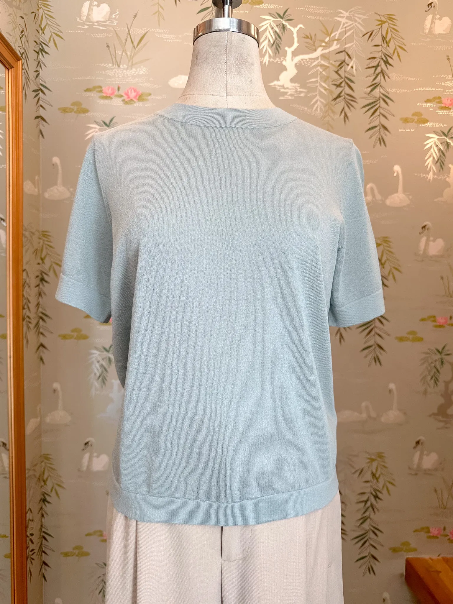 Tear Resistant Fiber Blend WindproofBarrierTechnology Emma Knit Tee- Sky