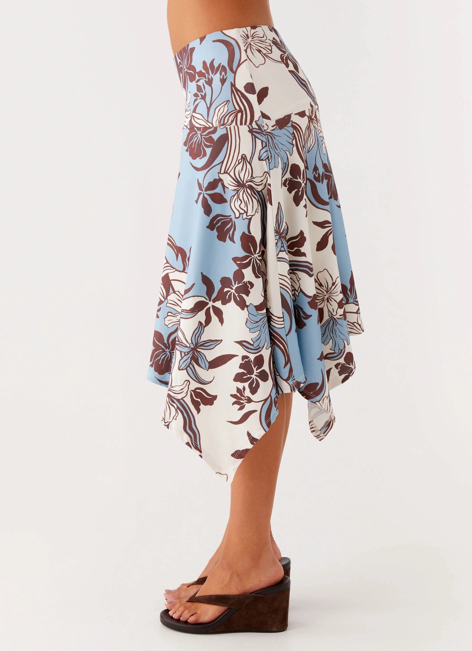 Midi length Skye Midi Skirt - Bluewood Blossom
