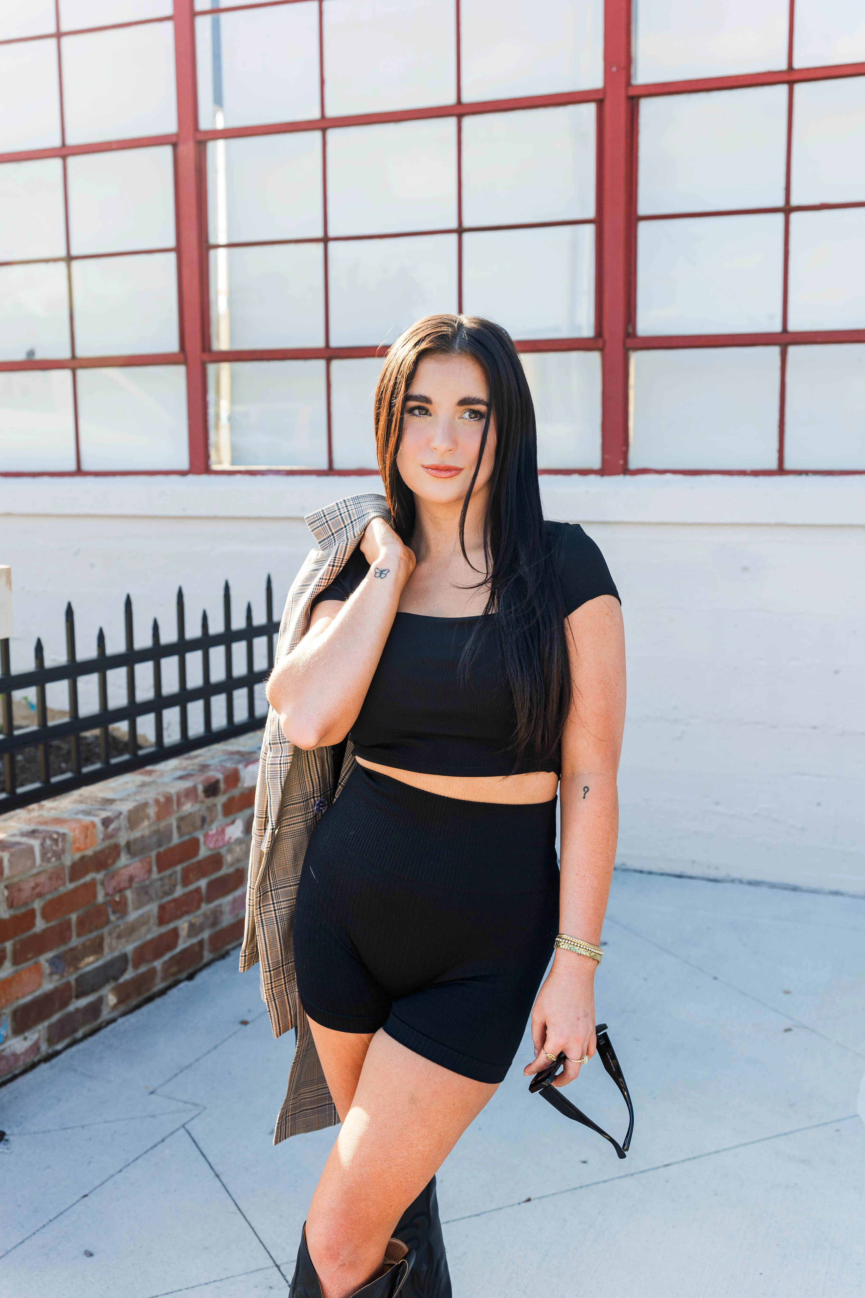 Sleek Ribbed Crop Top- Black HeatPressedLogos Non Irritating Seam Finish