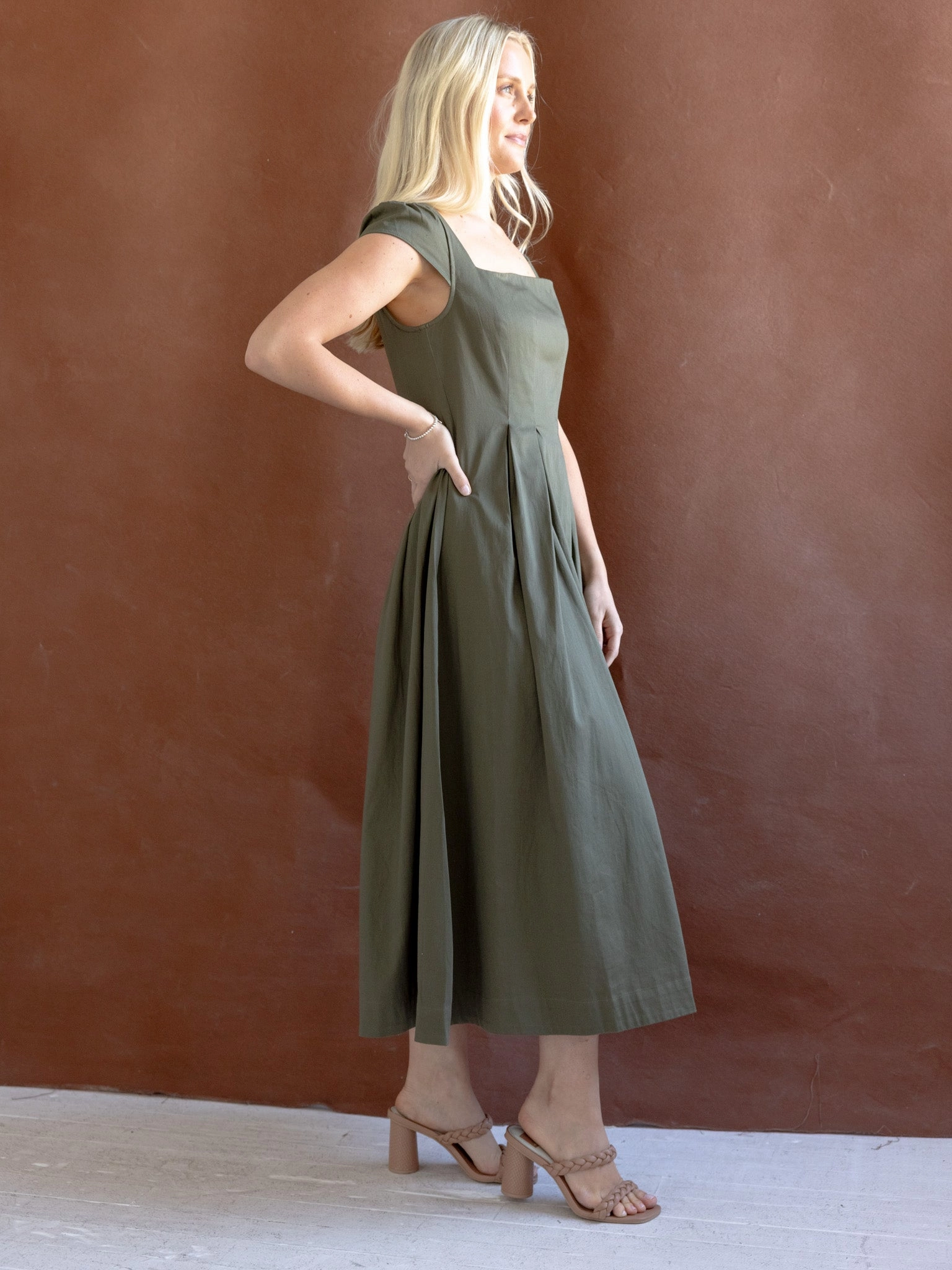 Smart Fit Comfortable casual dress Chloe Dress - Olive