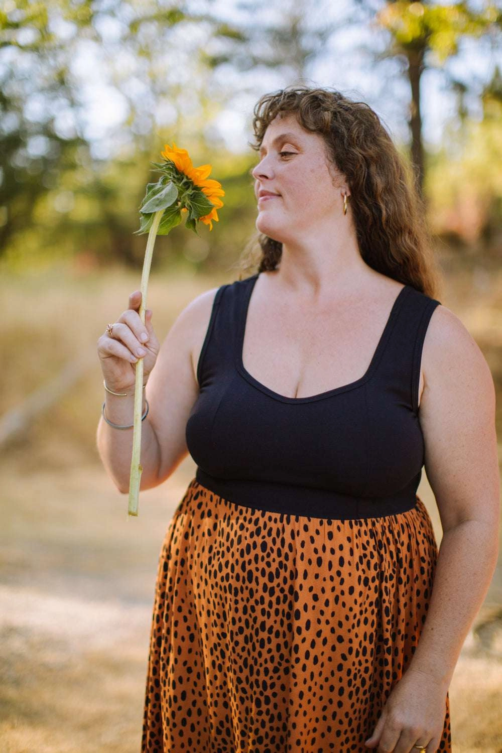 Easy Comfort Josephine Dress in Black & Bam Bam