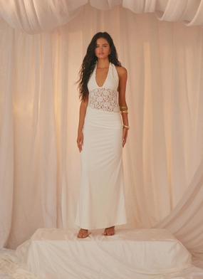 Miri Halter Maxi Dress - Ivory Relaxed day dress Elegant Fit
