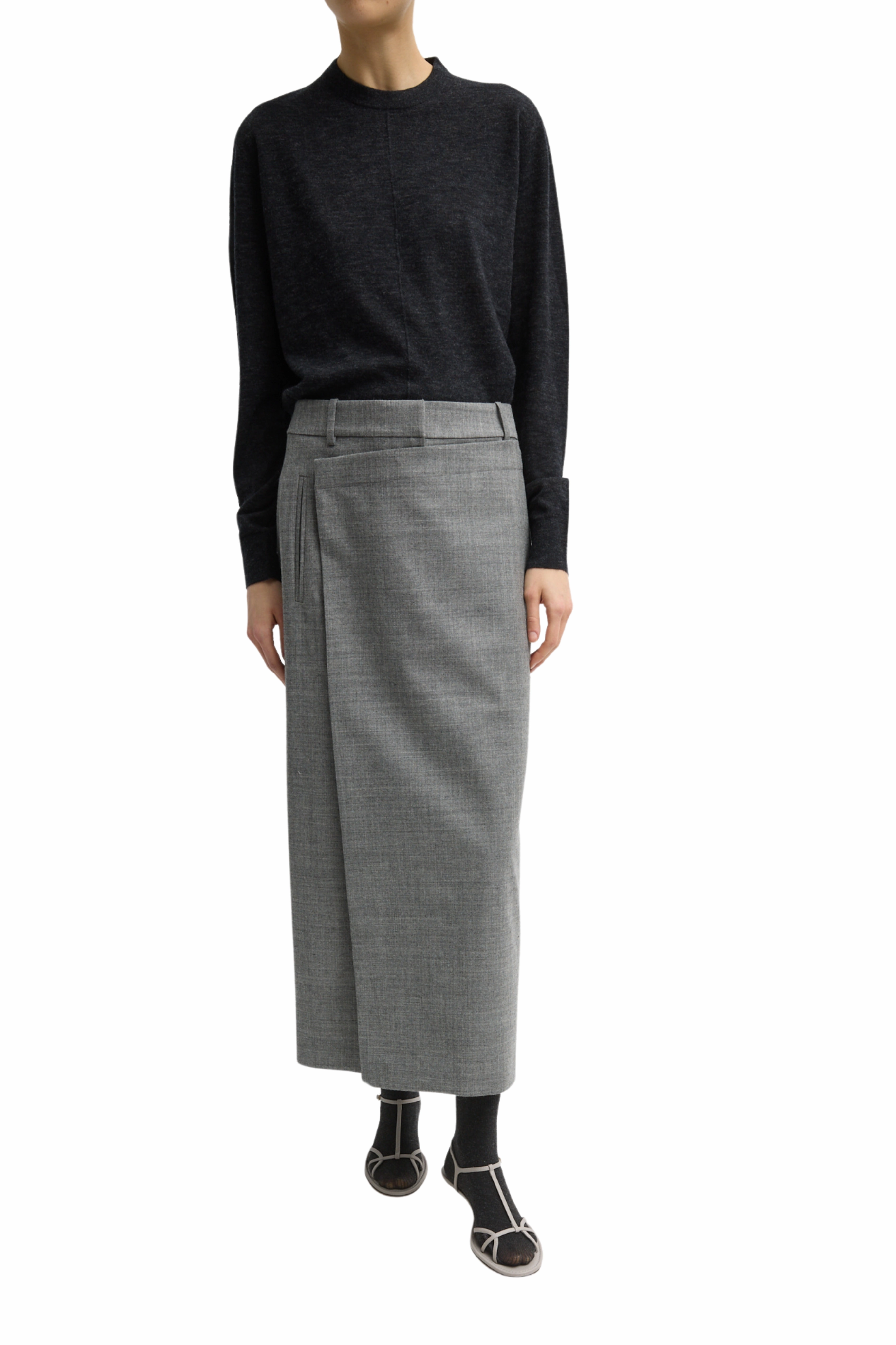 Techy Bonded Wool Wrap Maxi Skirt Weekend Vibes music concert