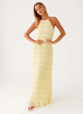 Natural Texture Spring Vibe Aullie Maxi Dress - Yellow