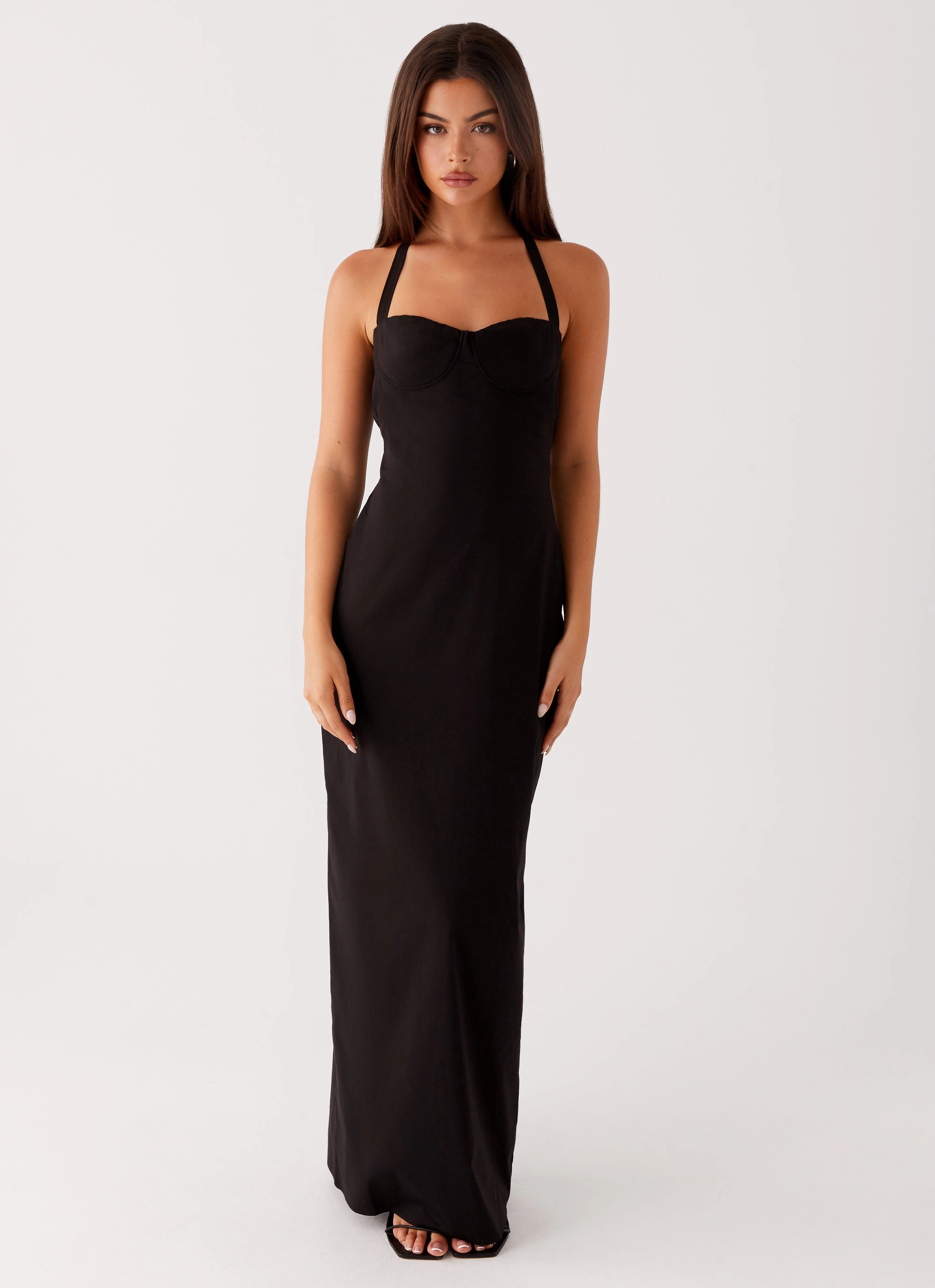 Soft and Stylish Stylish day dress Cheryl Maxi Dress - Black
