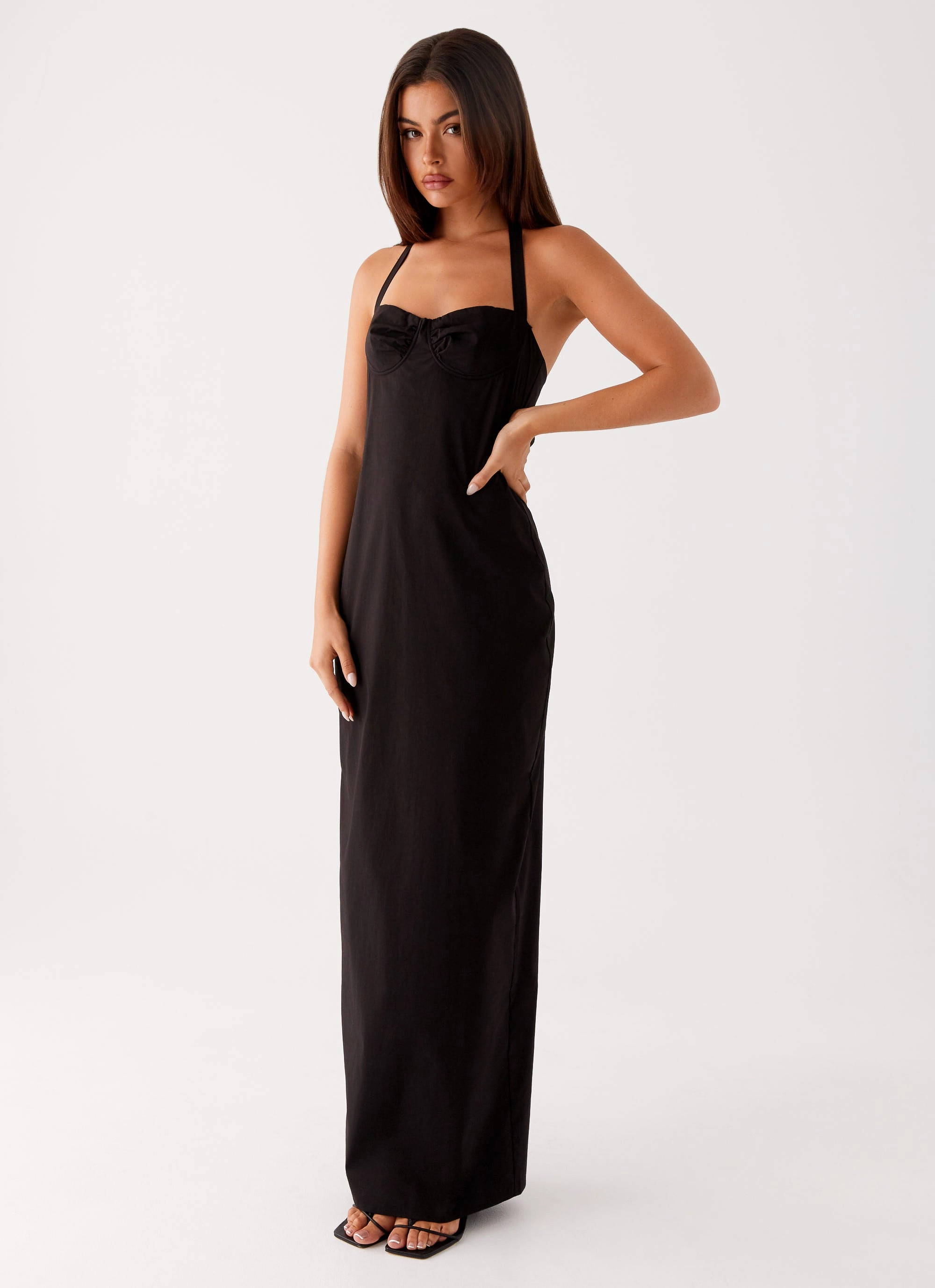 Cheryl Maxi Dress - Black Perfect for Layering Jewel-Tone