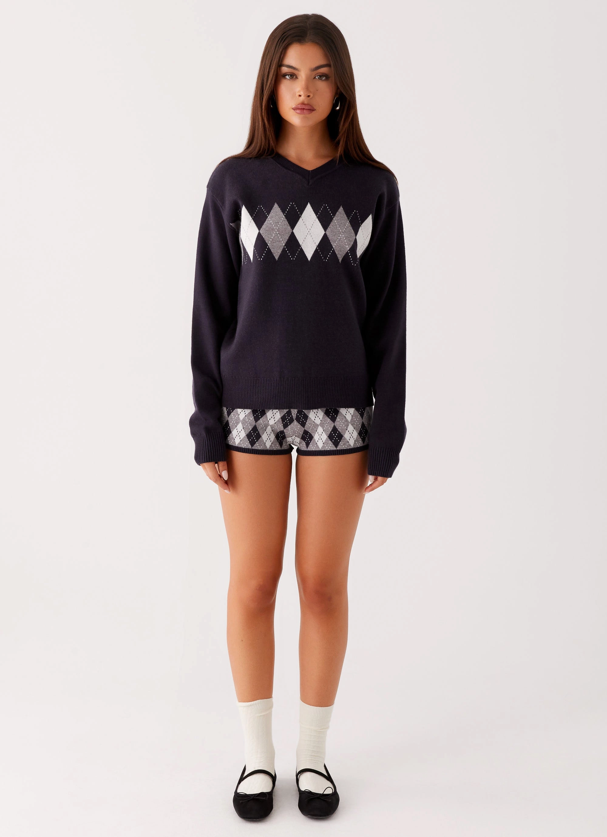 Context Knit Sweater - Navy Subtle Texture