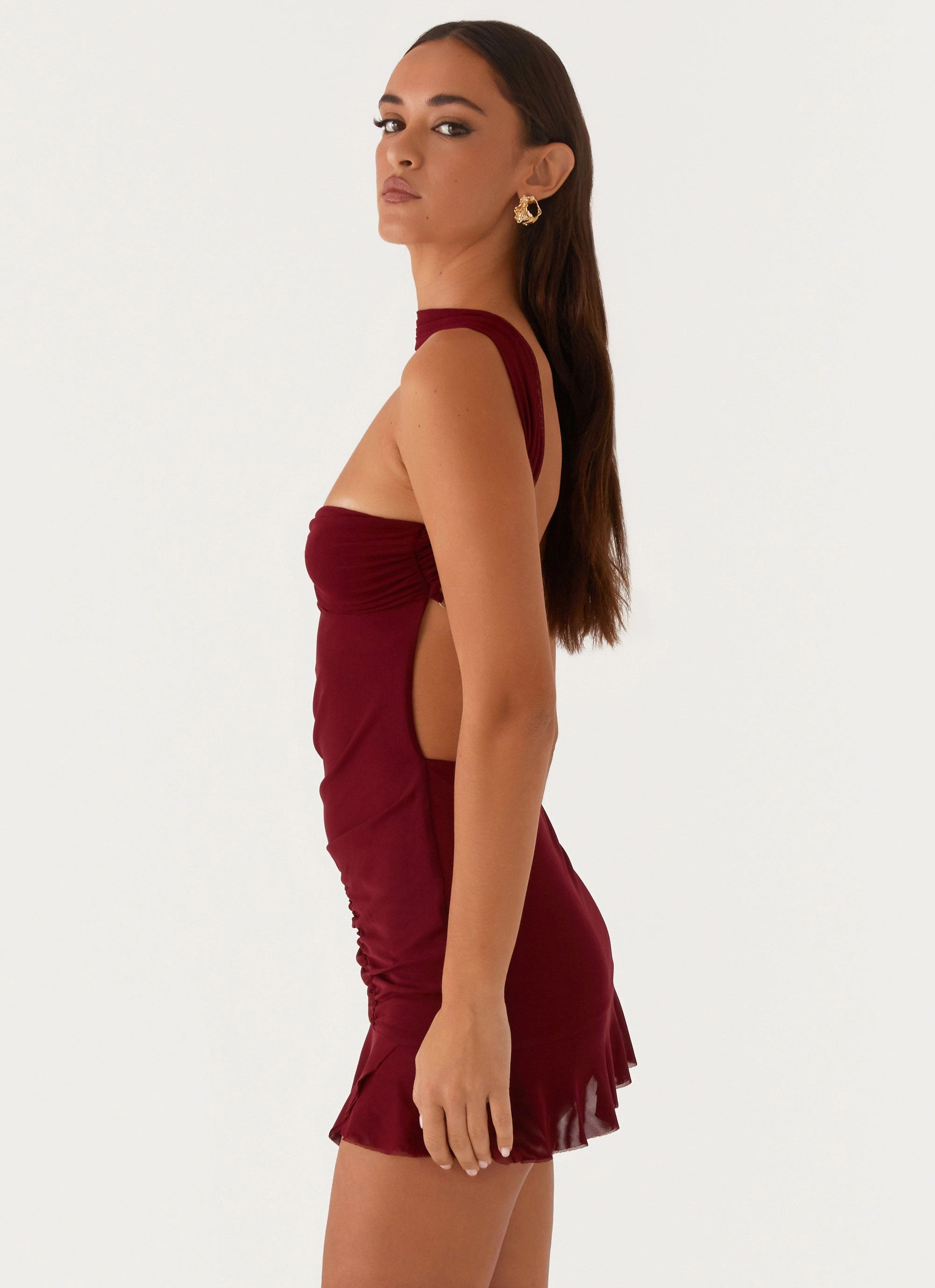 Pari Open Back Mini Dress - Mulberry Polished Look