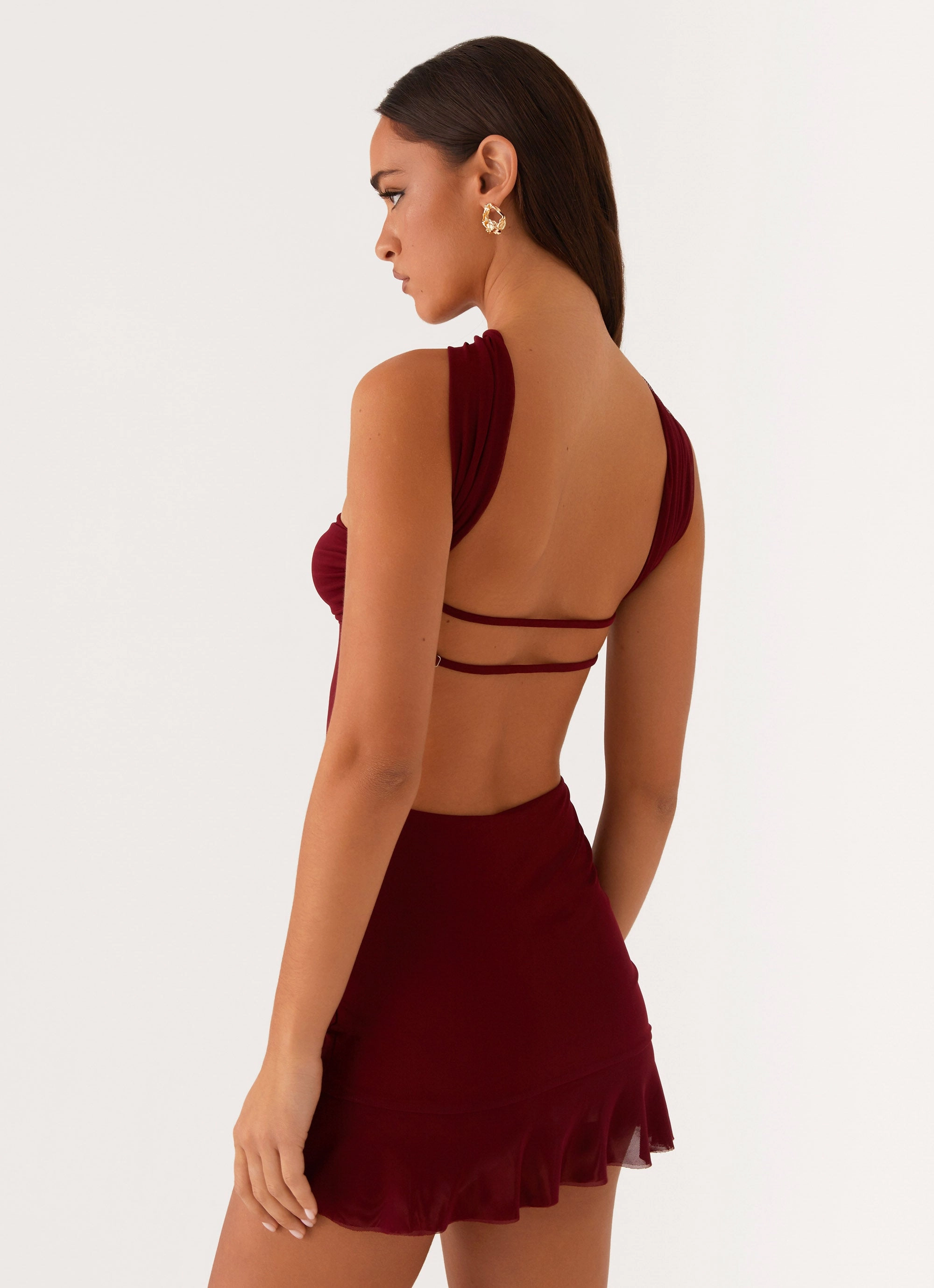 Heat Dissipating Fabric Relaxed Vibes Pari Open Back Mini Dress - Mulberry