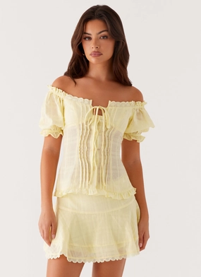 Outfit Lineup Hundred Percent Mini Skirt - Yellow