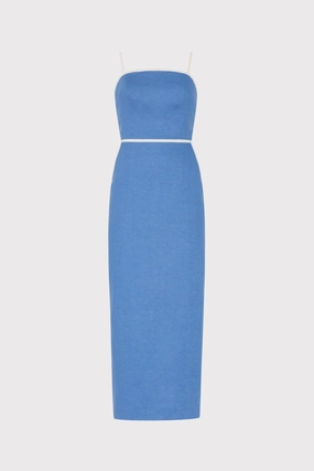 Amara Linen Contrast Midi Dress Lace Ease