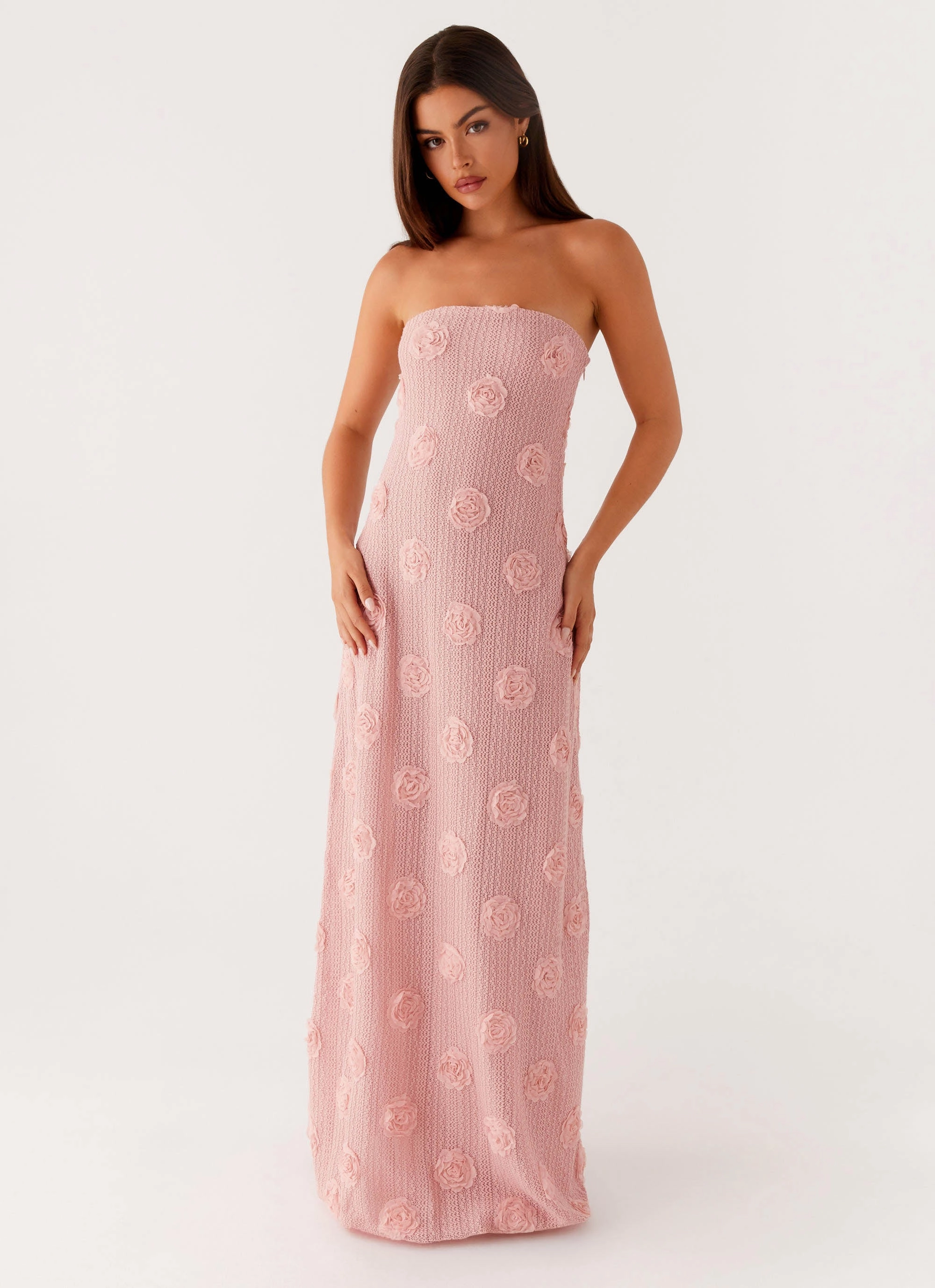 Holly Maxi Dress - Pink High low hem