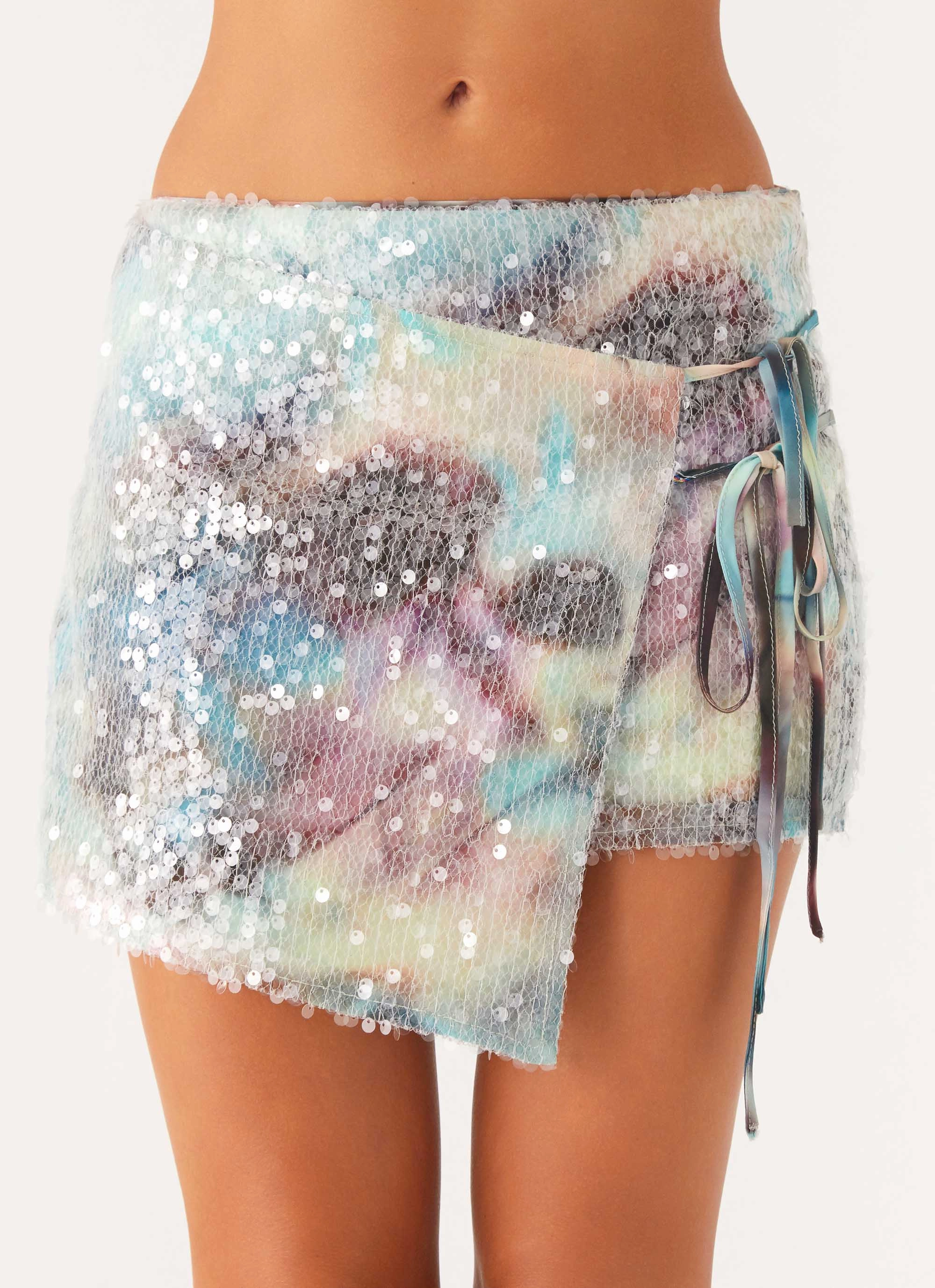 Loranza Sequin Mini Skirt - Sea Splash Durable Stitching
