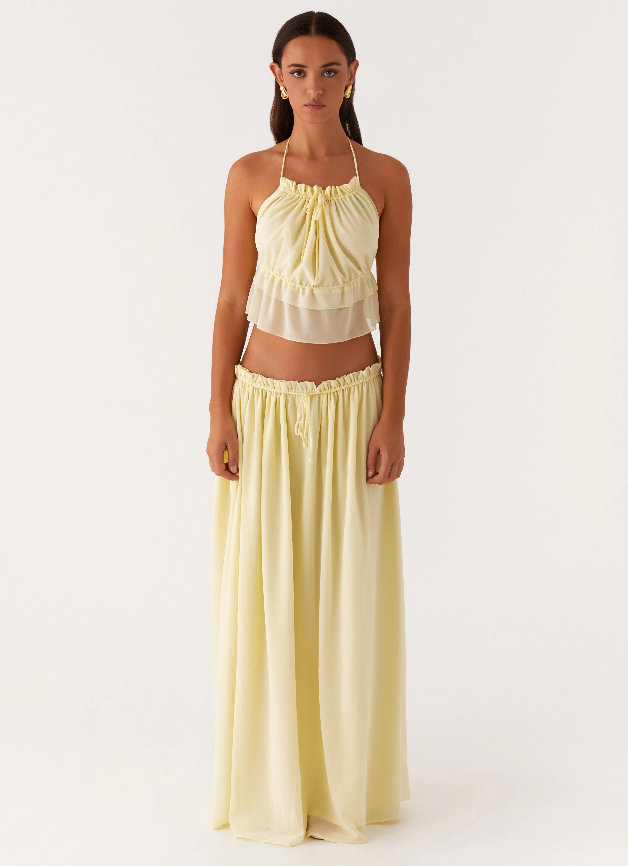 Zaya Maxi Skirt - Yellow Simple Look Lightweight