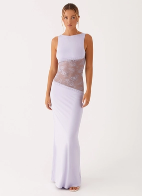Lucinda Maxi Dress - Lilac Trendy pick Striped-Pattern