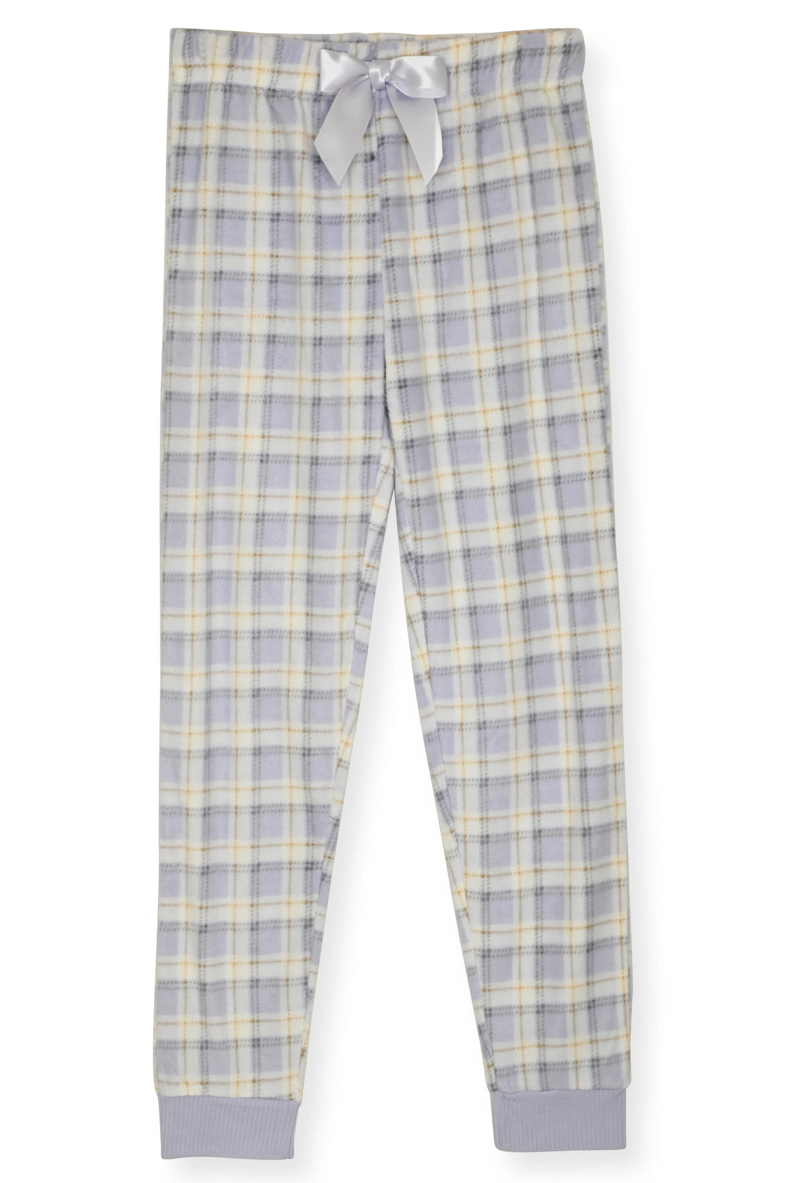 Sleep On It Girls 2-Piece Fleece Pajama Sets- Plaid, Purple & White Pajama Set for Girls