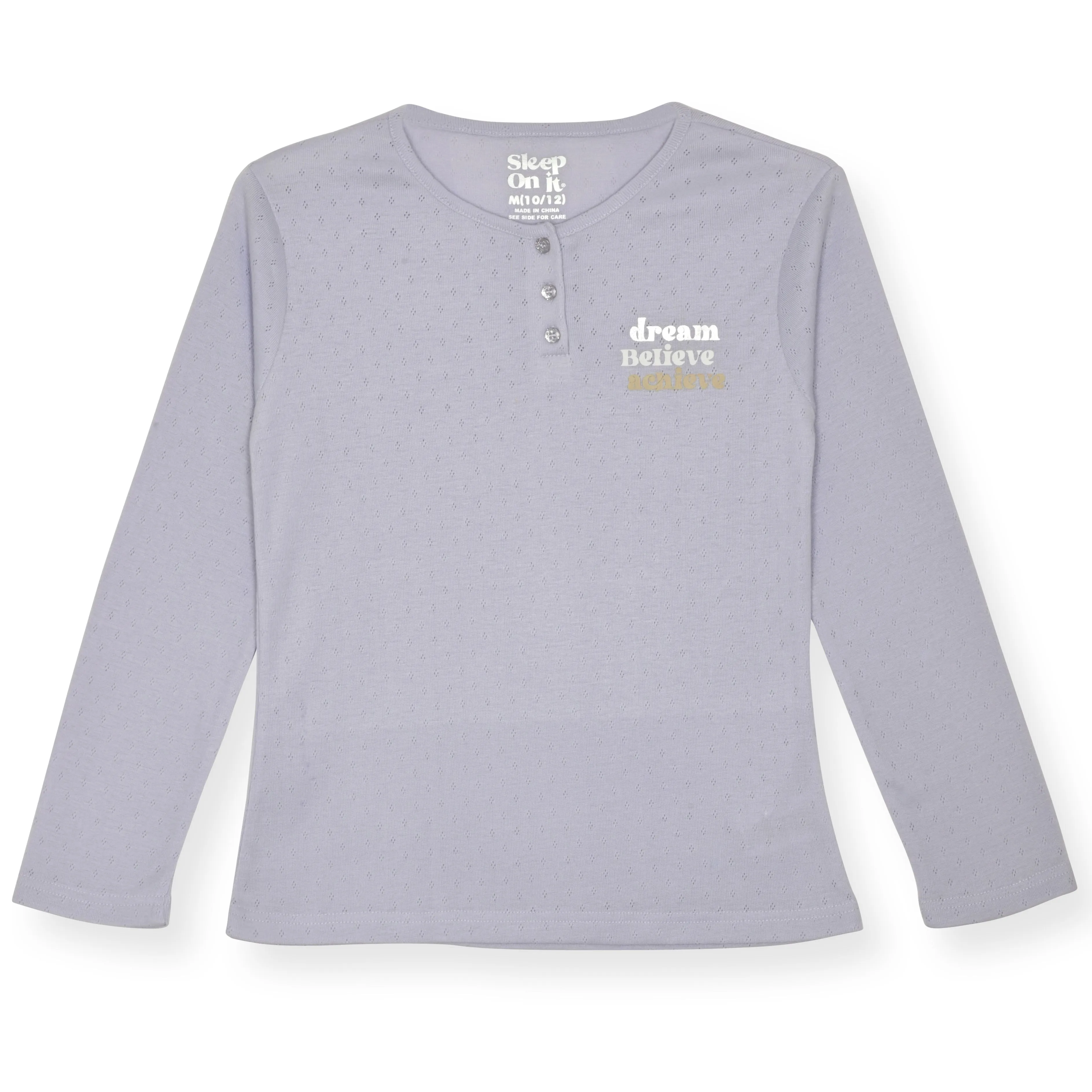 Sleep On It Girls 2-Piece Fleece Pajama Sets- Plaid, Purple & White Pajama Set for Girls