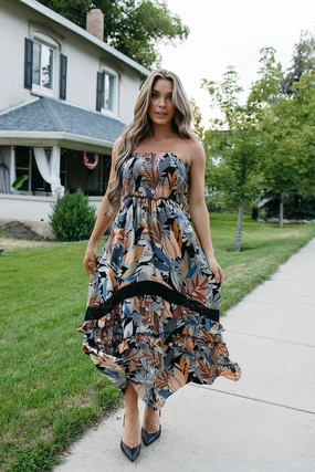 Modern Appearance Red Carpet Harvest Breeze Midi Dress
