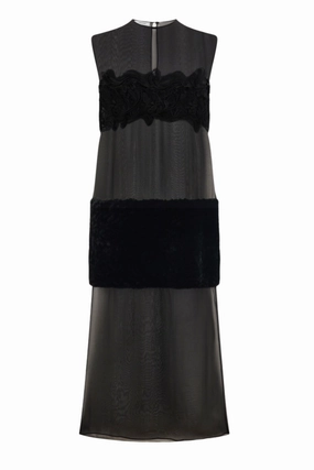 Delicate Finish Capsule-Wardrobe Sleeveless Organic Silk Chiffon Dress