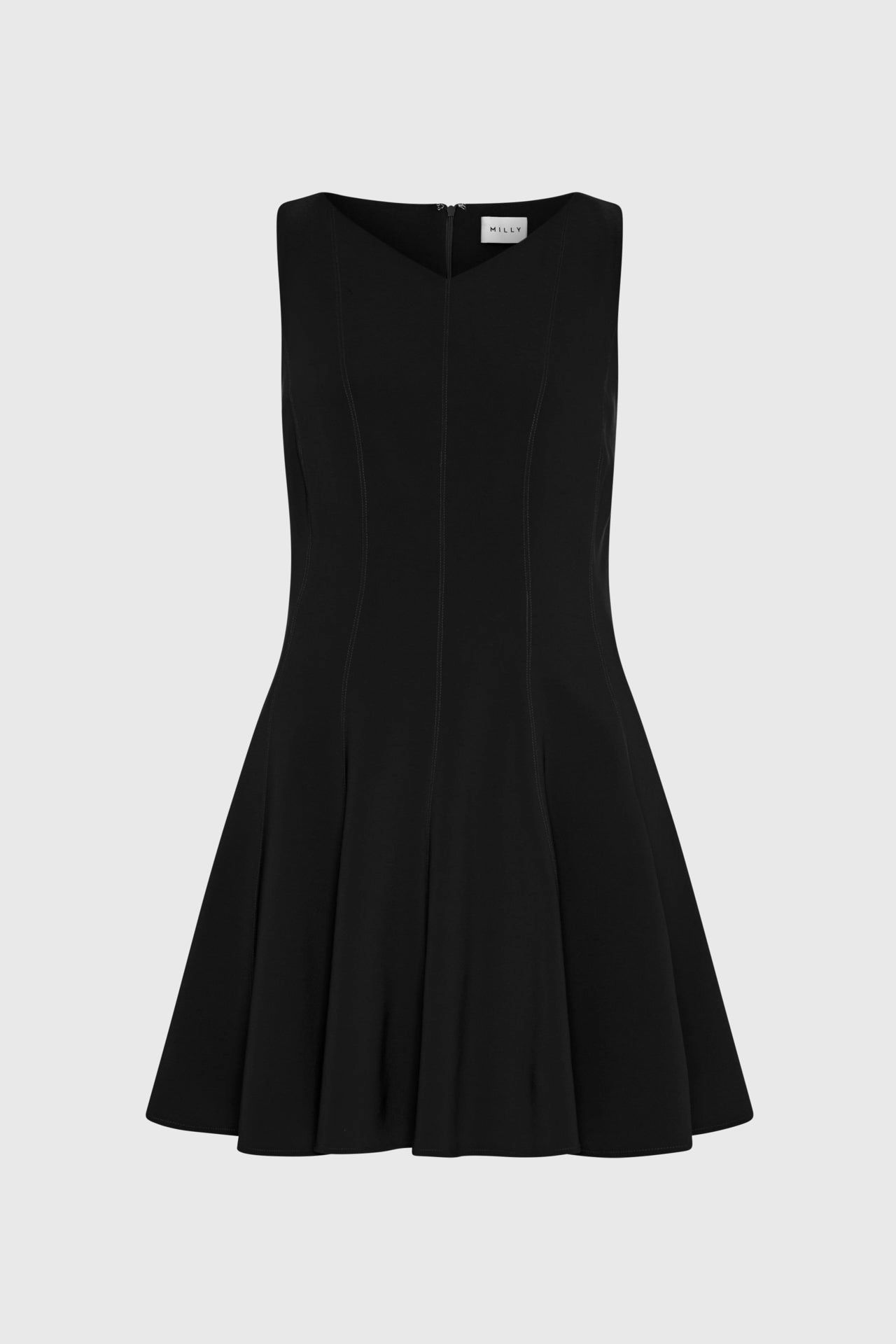 Sleek Cut Sleeveless Stretch Cady Fit And Flare Dress