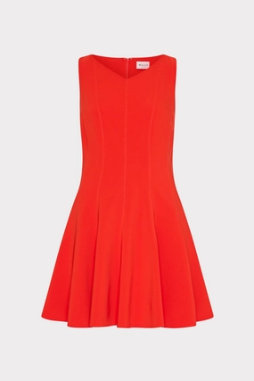 Sleeveless Stretch Cady Fit And Flare Dress Petal Zone Comfort waistband