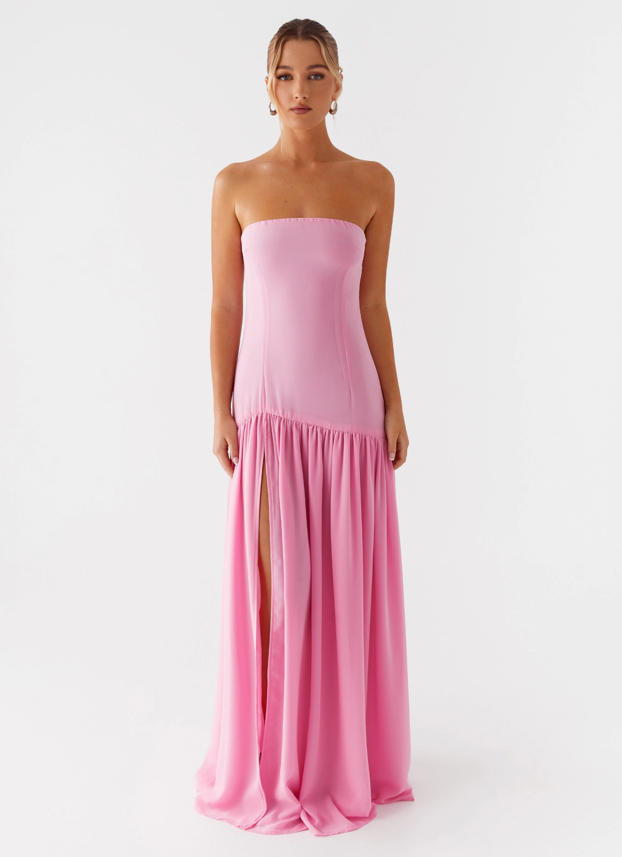 Eden Strapless Maxi Dress - Pink Pure Aesthetic Effortless Layer Wear