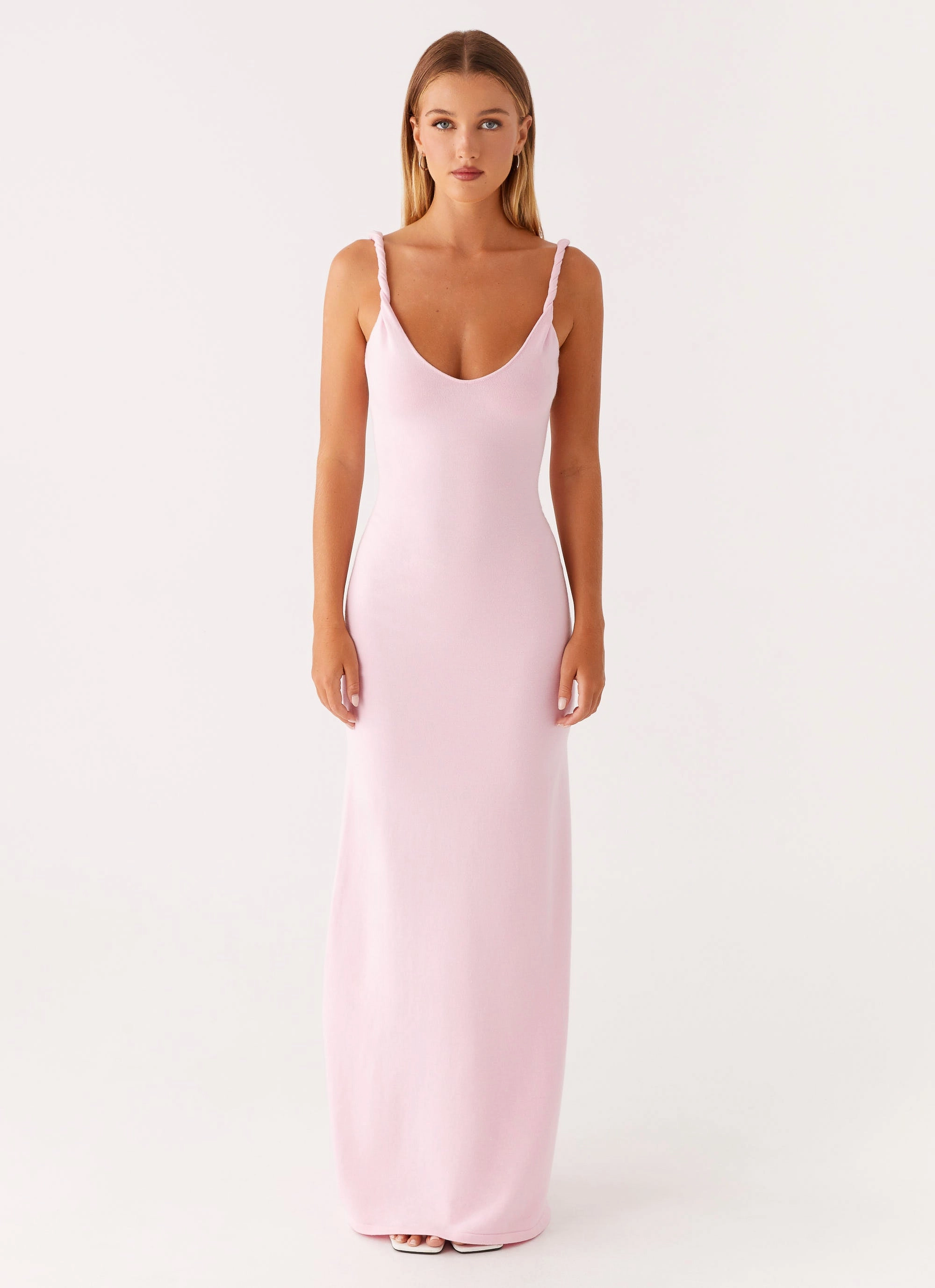 Anastasia Maxi Dress - Pink Feminine Cut