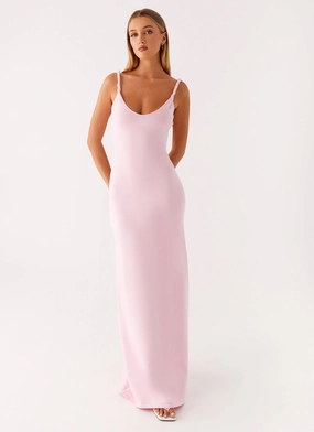 Anastasia Maxi Dress - Pink tailored look
