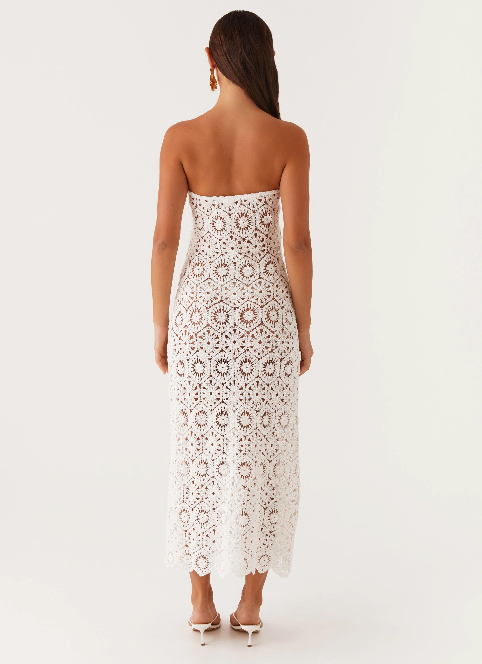 Kingsly Crochet Maxi Dress - White Style Base