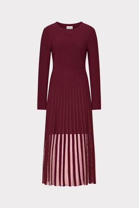 Sheer Knit Long Sleeve Midi Dress Minimal Touch