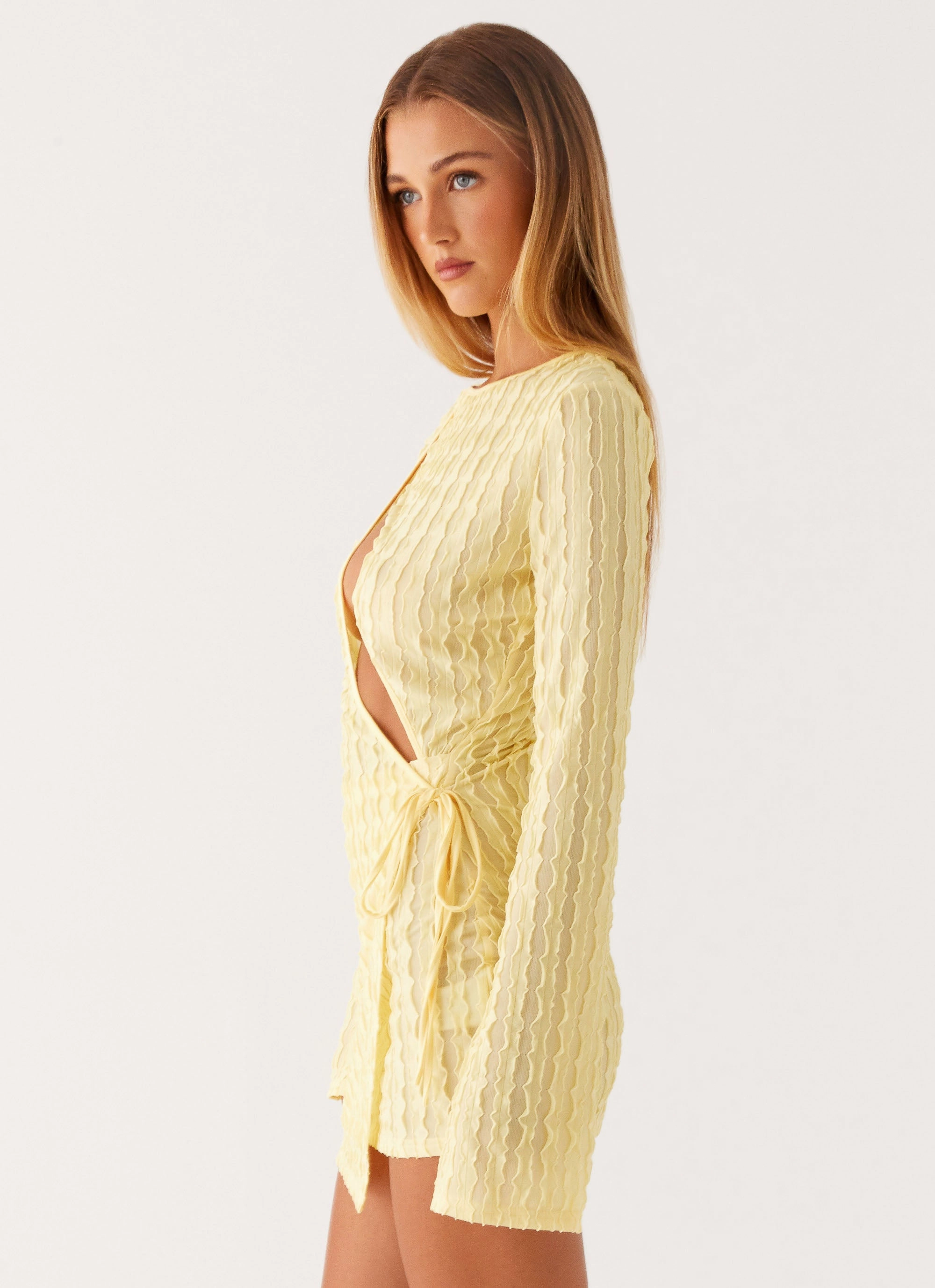 Travel Vibes Eco Friendly Dye Alfie Mini Dress - Pastel Yellow