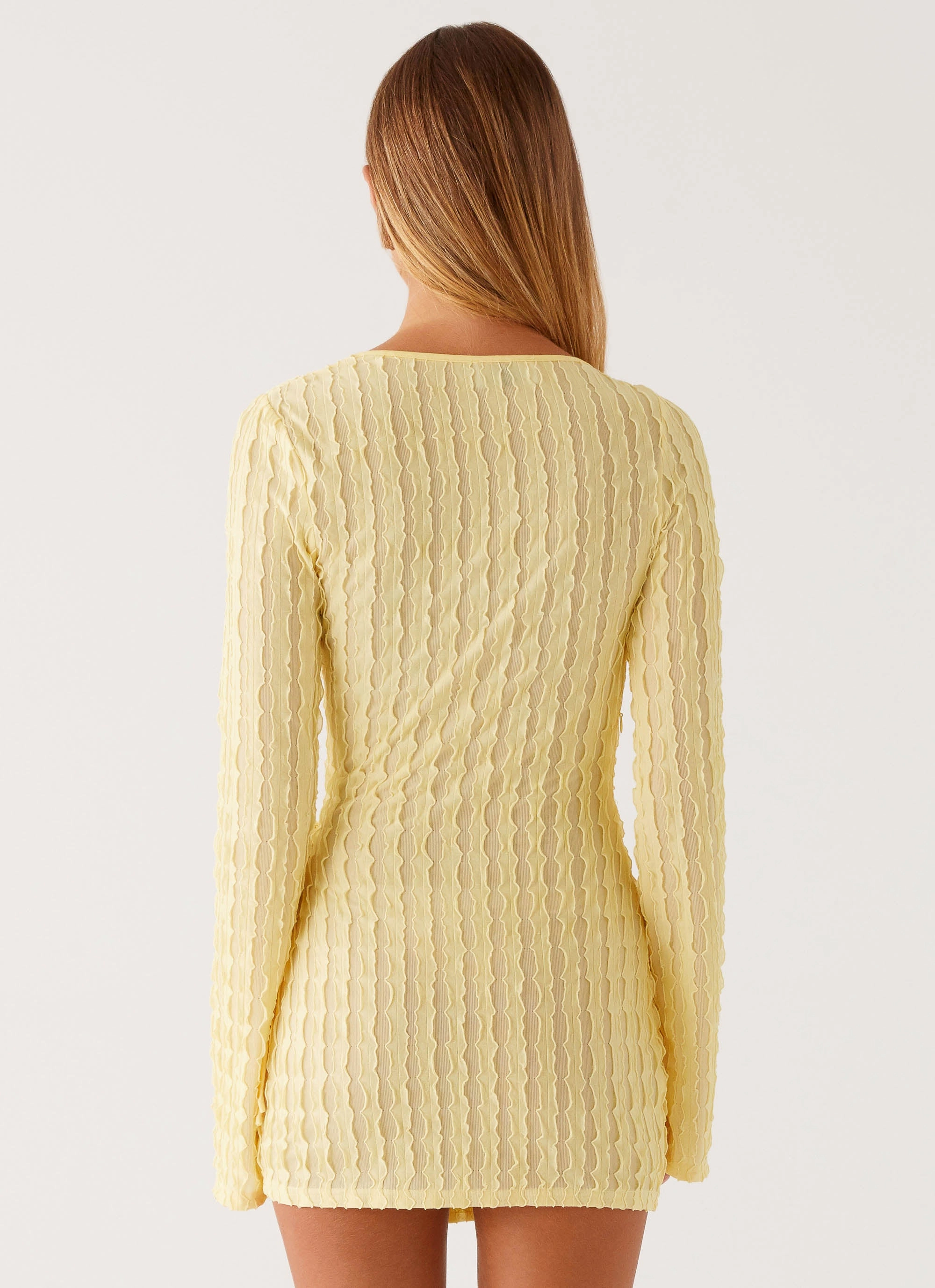 Alfie Mini Dress - Pastel Yellow Global Inspiration Cozy Edge