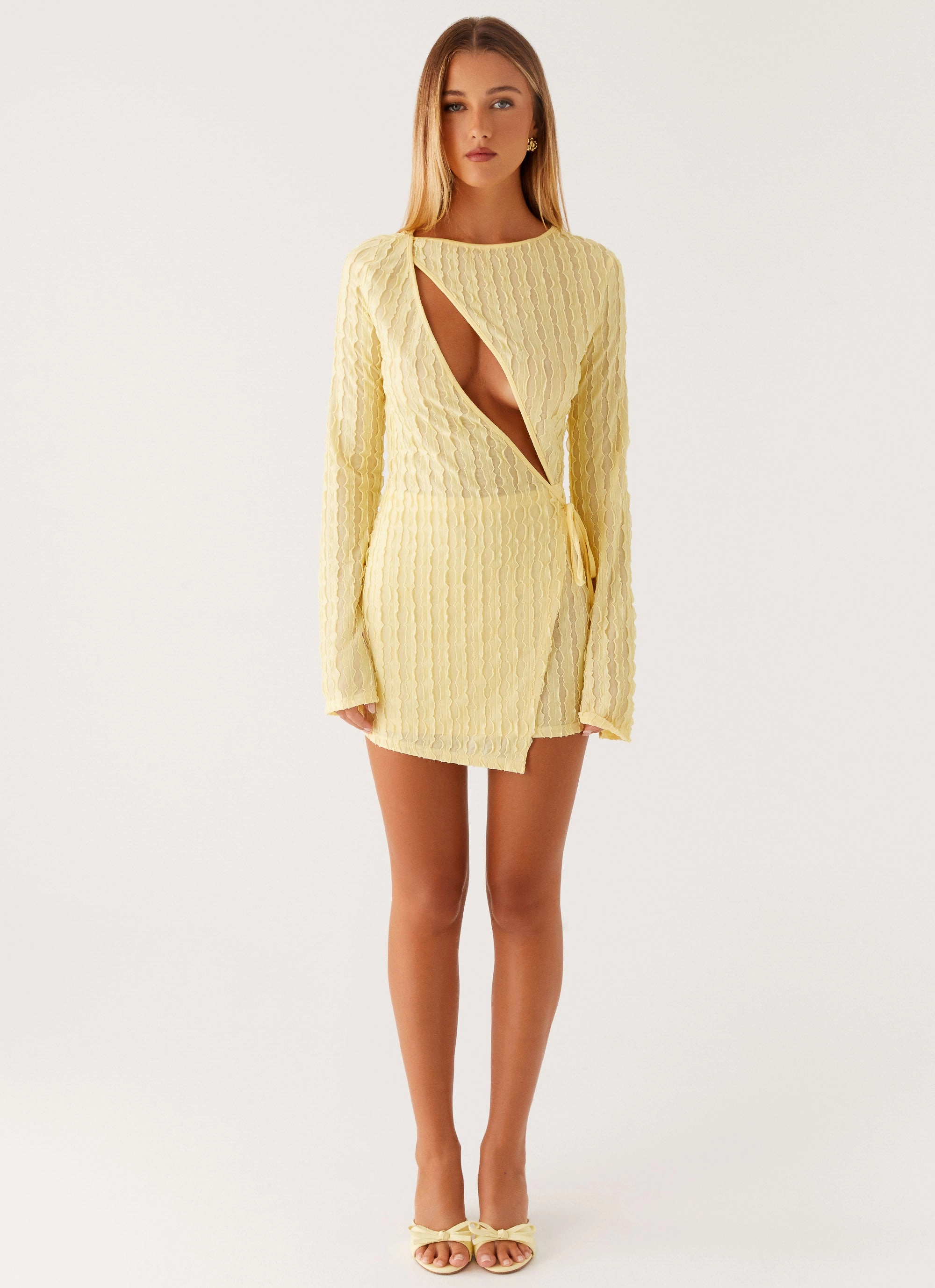 Alfie Mini Dress - Pastel Yellow Clean Finish