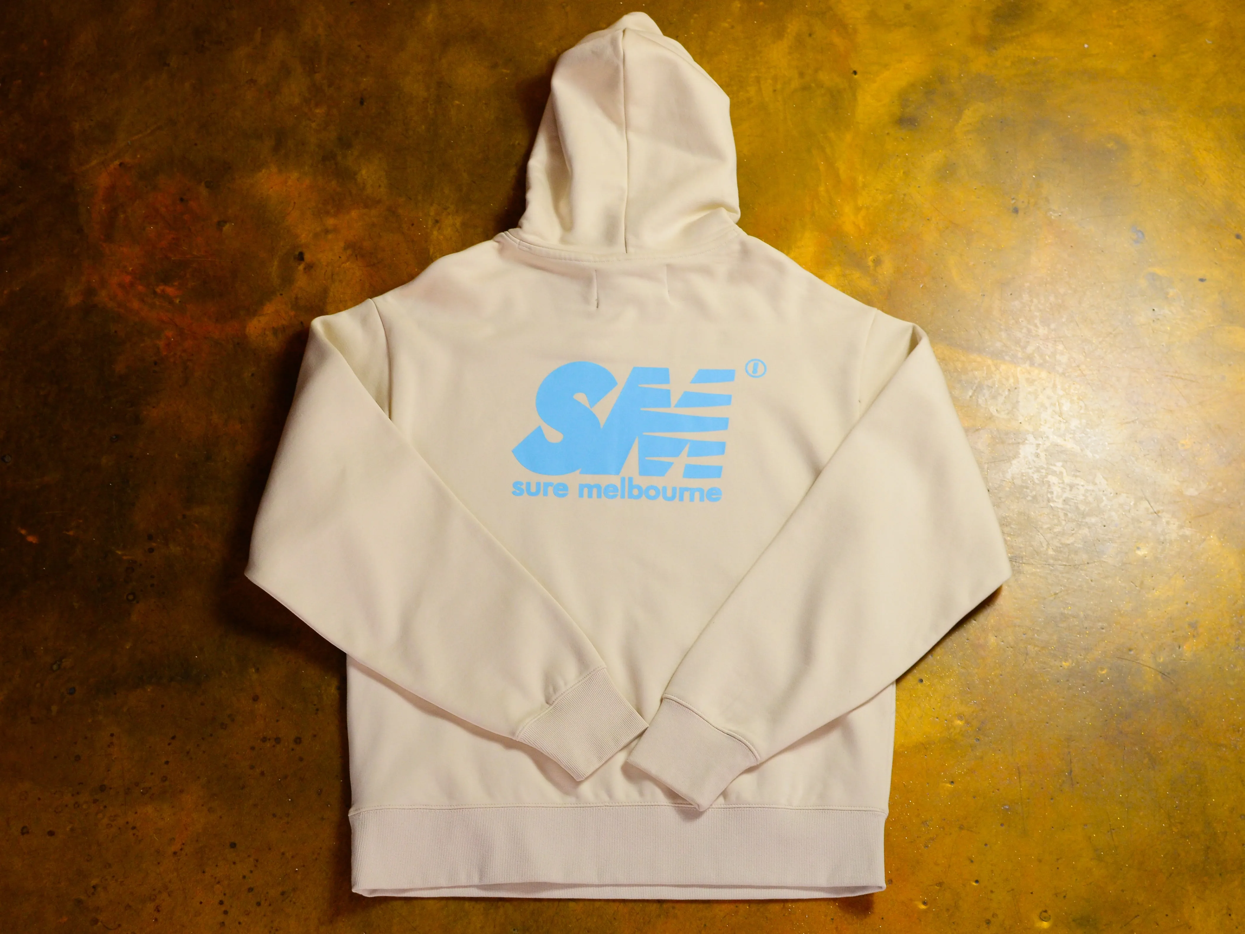 SM Hooded Fleece - Ecru / Sky Blue